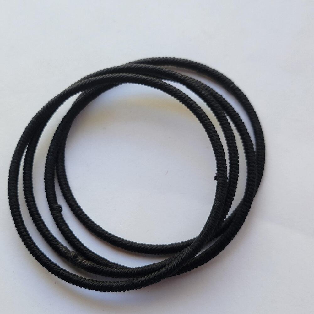 Black Nylon Bangle Bracelet Simple Cord 7in Minimalist Unisex Stacking Jewelry